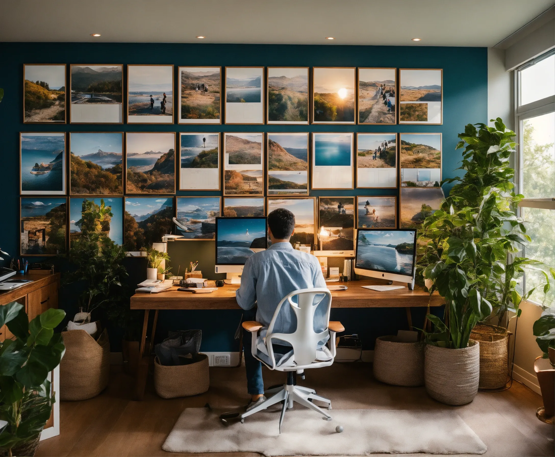 Wooden monitor riser with storage